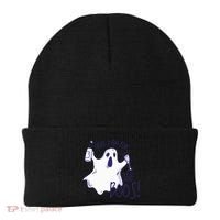 Here I Am For The Boos Funny Ghost Beanie thumb 0