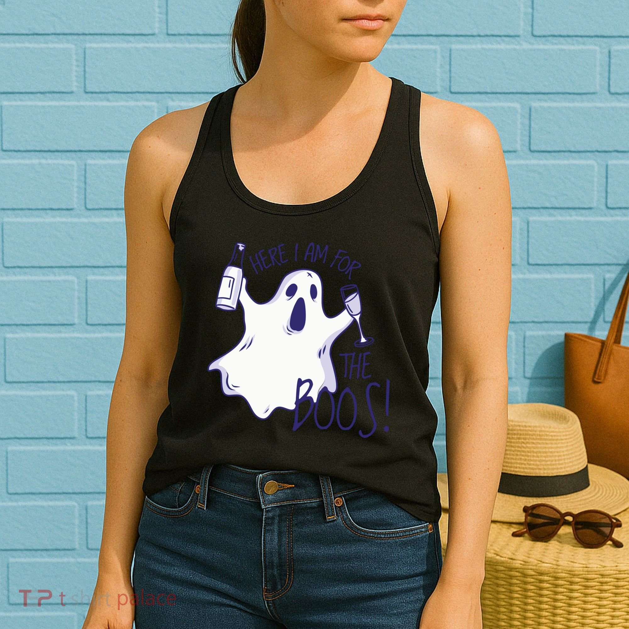 Here I Am For The Boos Funny Ghost Women's Tank Top