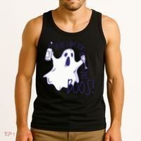 Here I Am For The Boos Funny Ghost Tank Top thumb 3