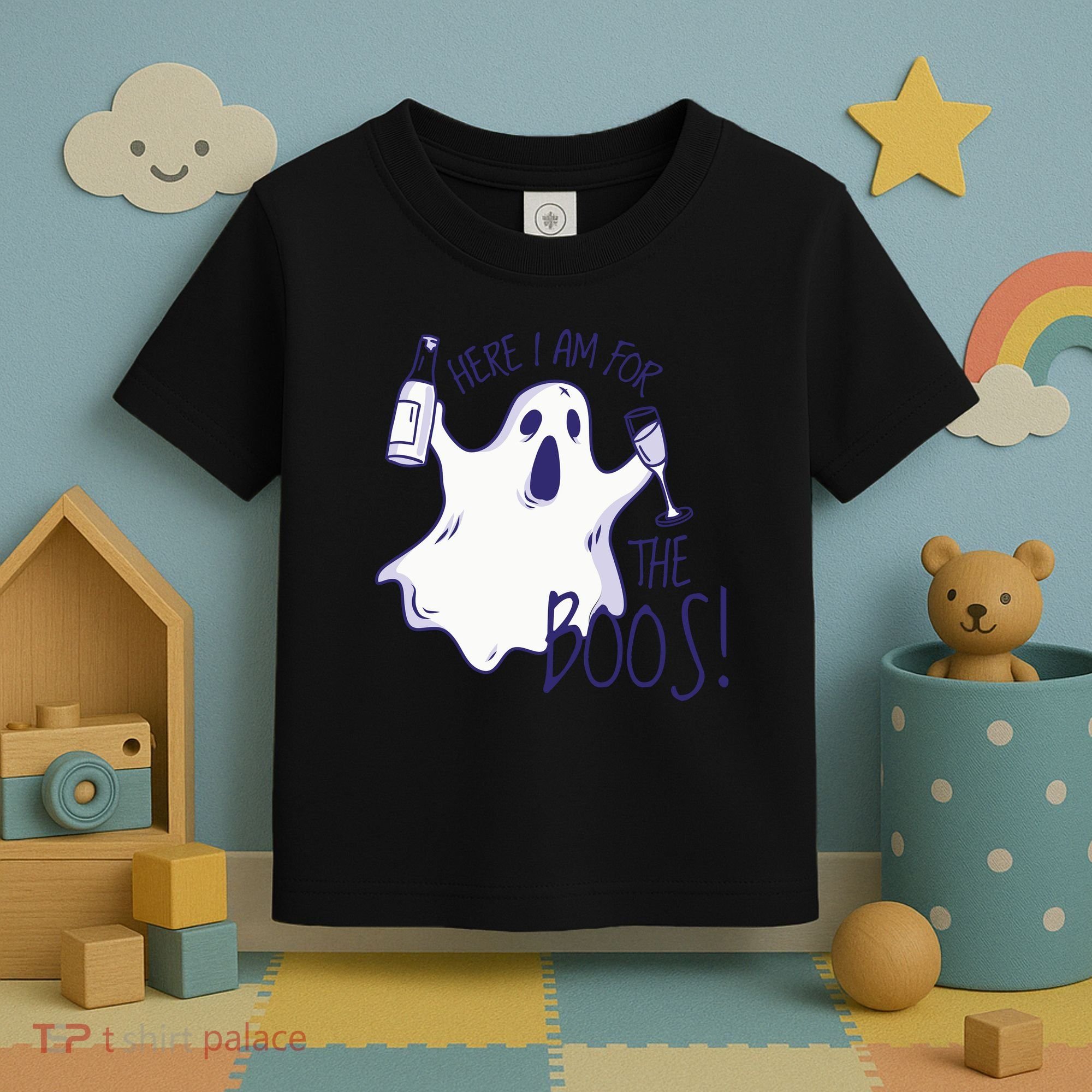 Here I Am For The Boos Funny Ghost Toddler T-Shirt