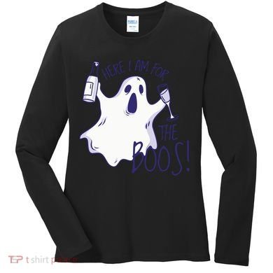 Here I Am For The Boos Funny Ghost Women's Long Sleeve Shirt