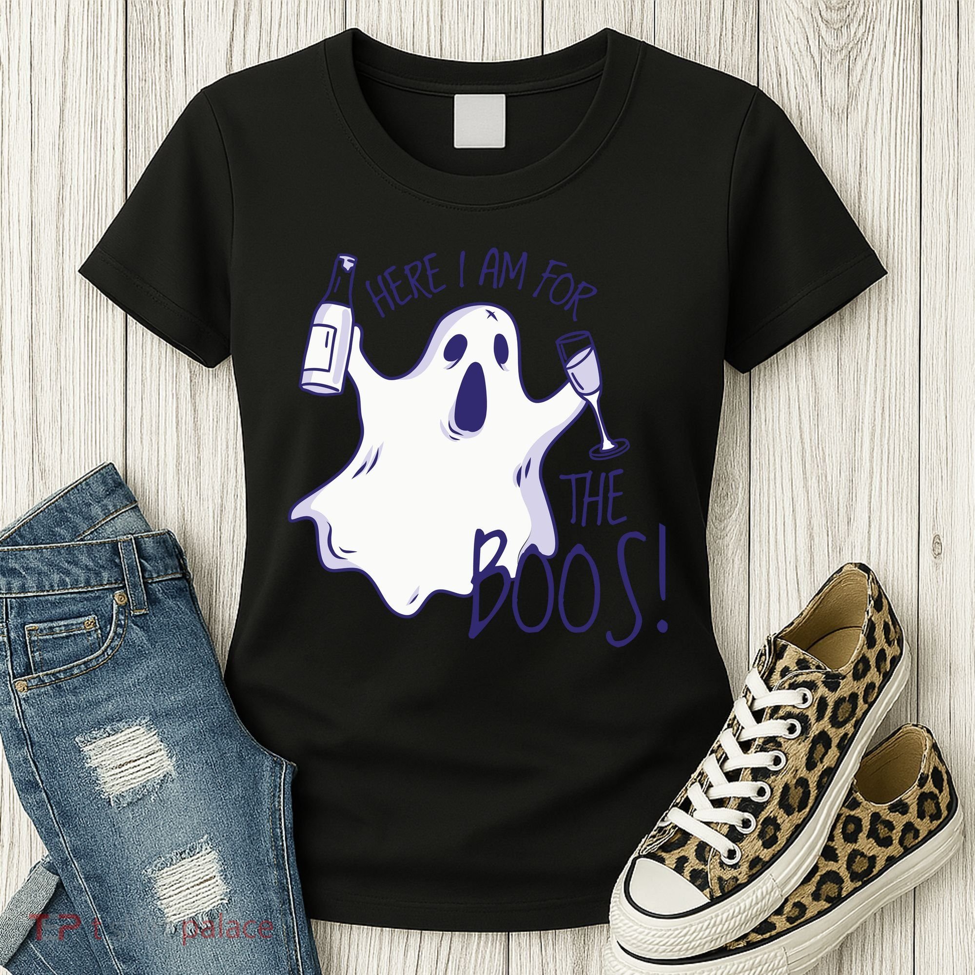 Here I Am For The Boos Funny Ghost Women's T-Shirt