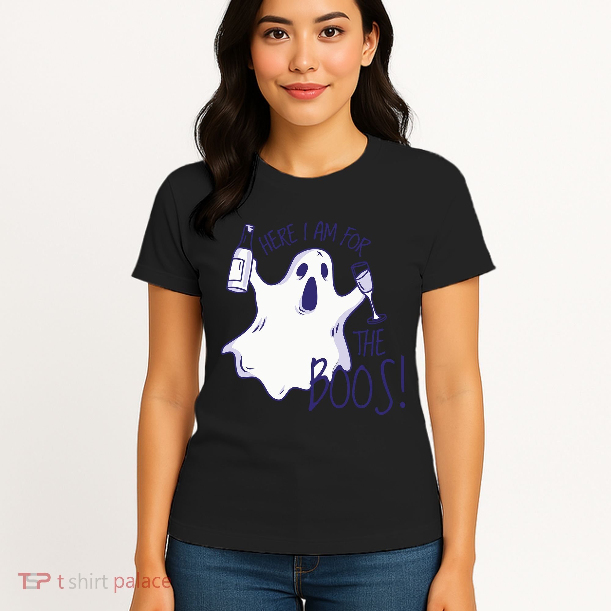 Here I Am For The Boos Funny Ghost Women's T-Shirt