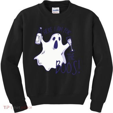 Here I Am For The Boos Funny Ghost Kids Sweatshirt