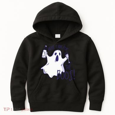 Here I Am For The Boos Funny Ghost Kids Hoodie
