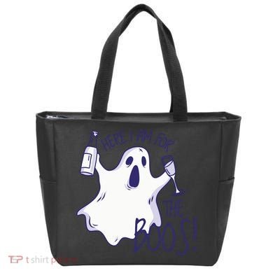 Here I Am For The Boos Funny Ghost Tote Bag