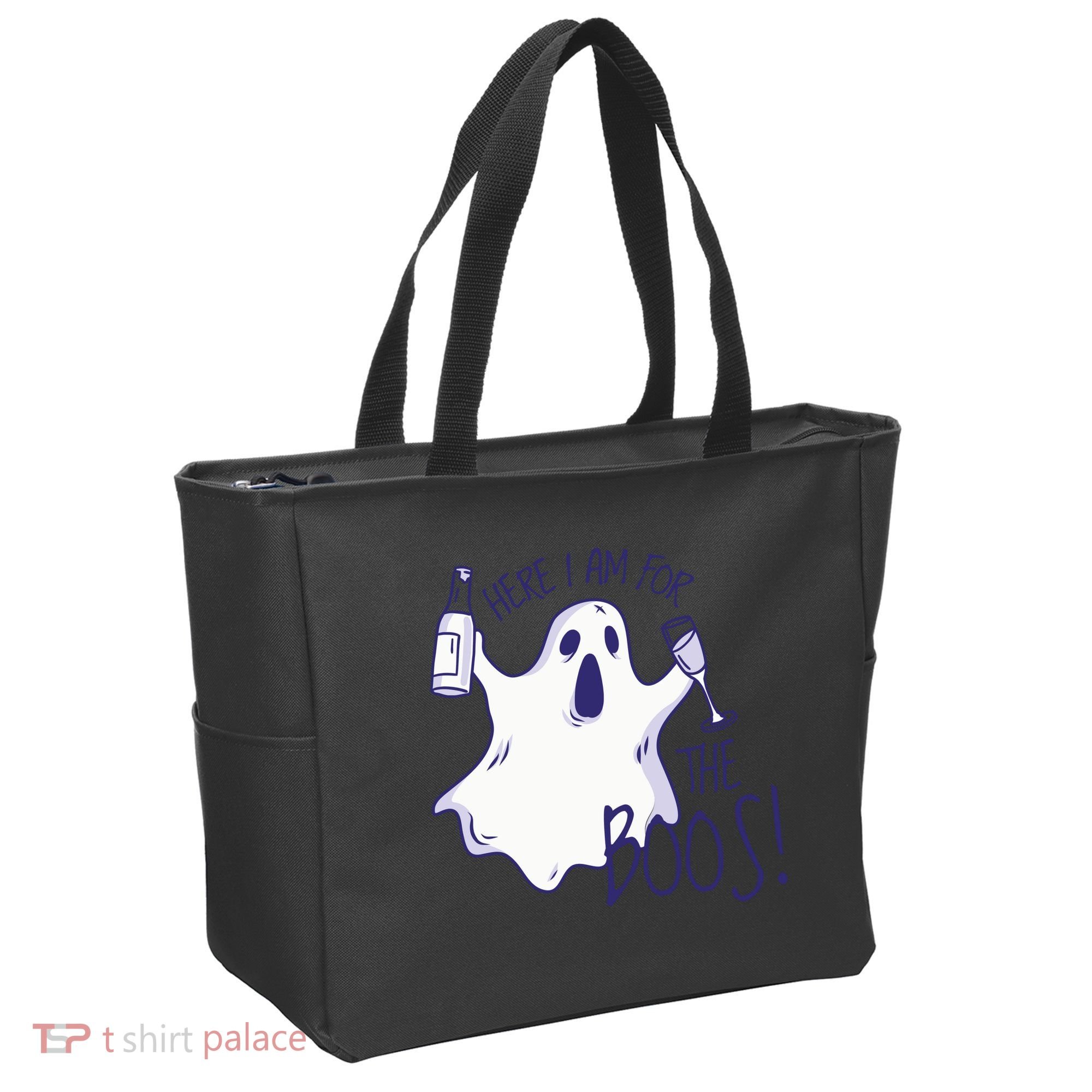 Here I Am For The Boos Funny Ghost Tote Bag