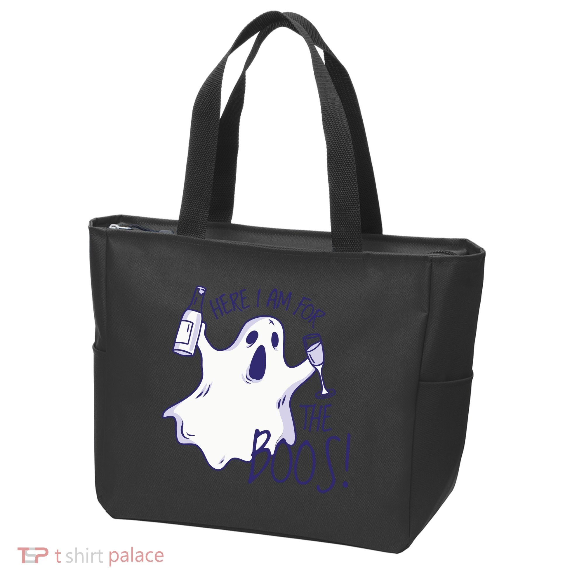 Here I Am For The Boos Funny Ghost Tote Bag
