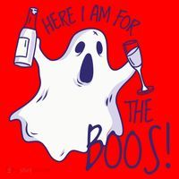 Here I Am For The Boos Funny Ghost Santa Hat thumb 1