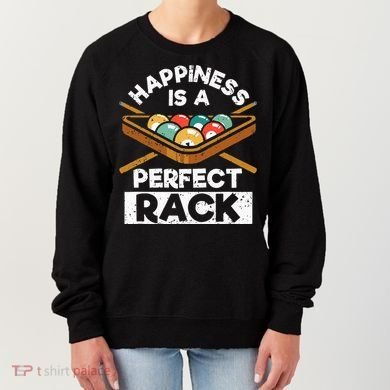 Happiness Is A Perfect Rack Funny Pool Billiard Player Women's Sweatshirt