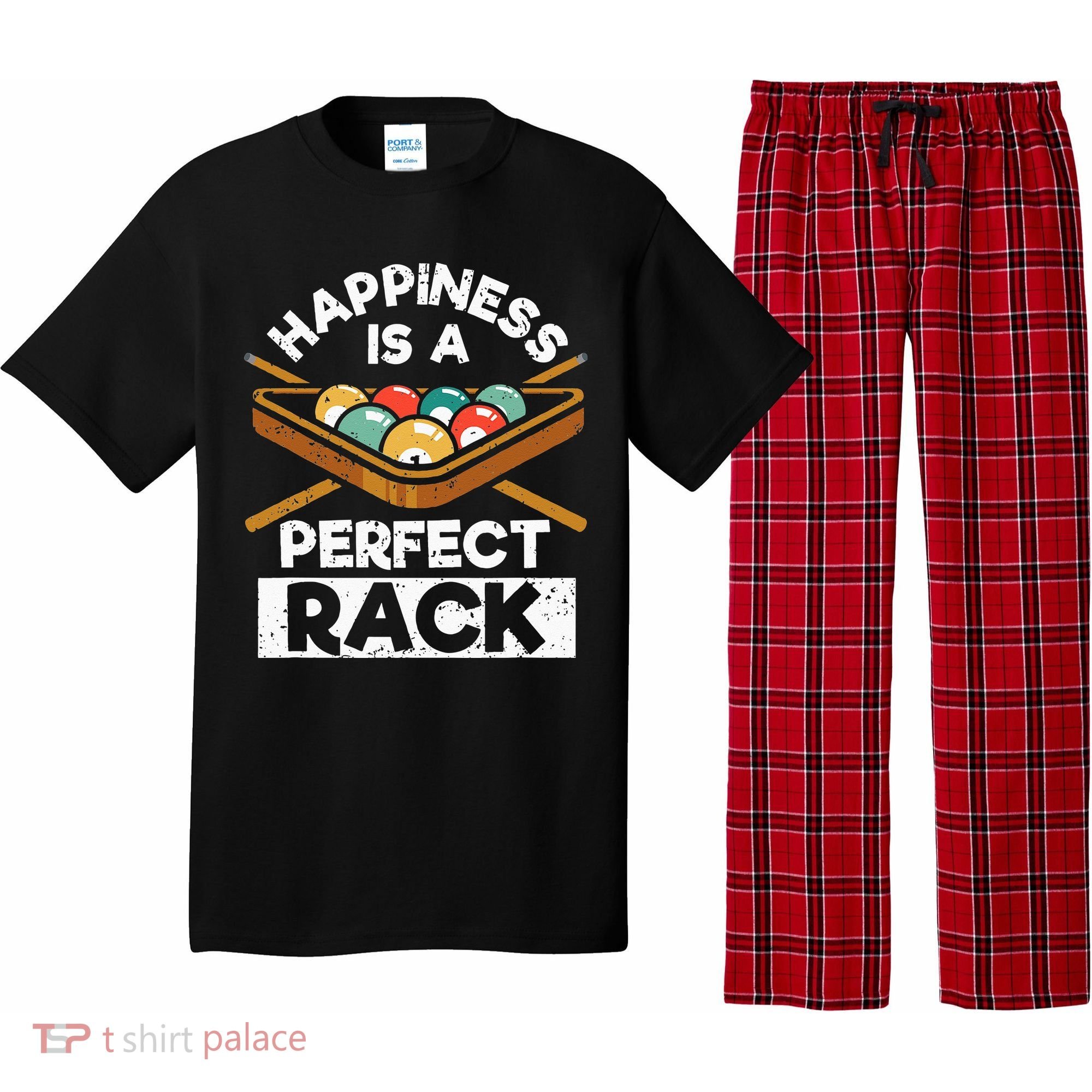 Happiness Is A Perfect Rack Funny Pool Billiard Player Pajama Set