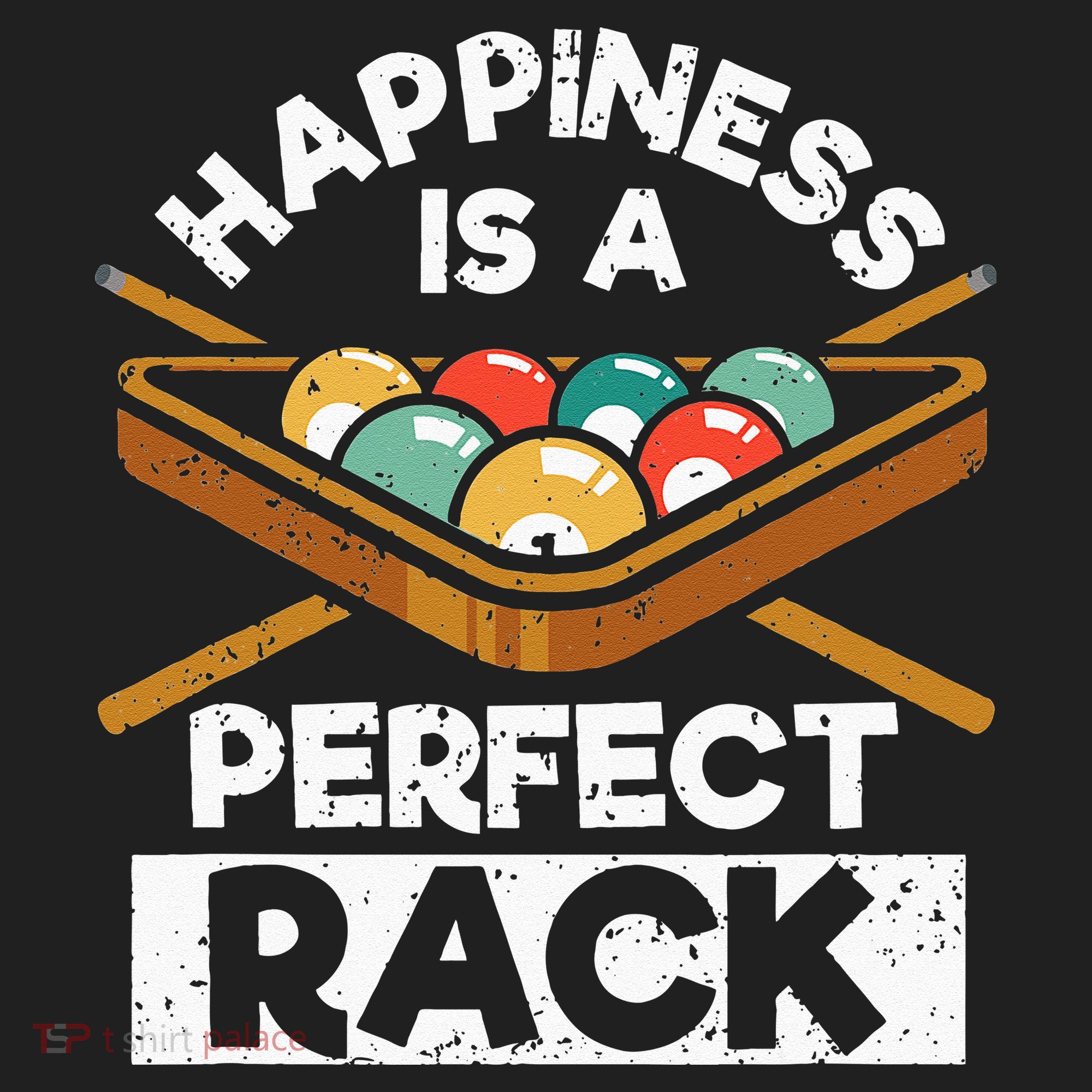 Happiness Is A Perfect Rack Funny Pool Billiard Player Tumbler