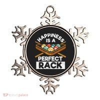Happiness Is A Perfect Rack Funny Pool Billiard Player Ornament thumb 0