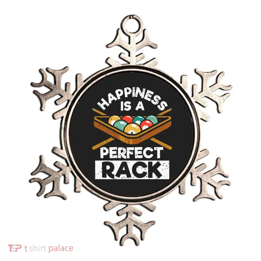 Happiness Is A Perfect Rack Funny Pool Billiard Player Ornament