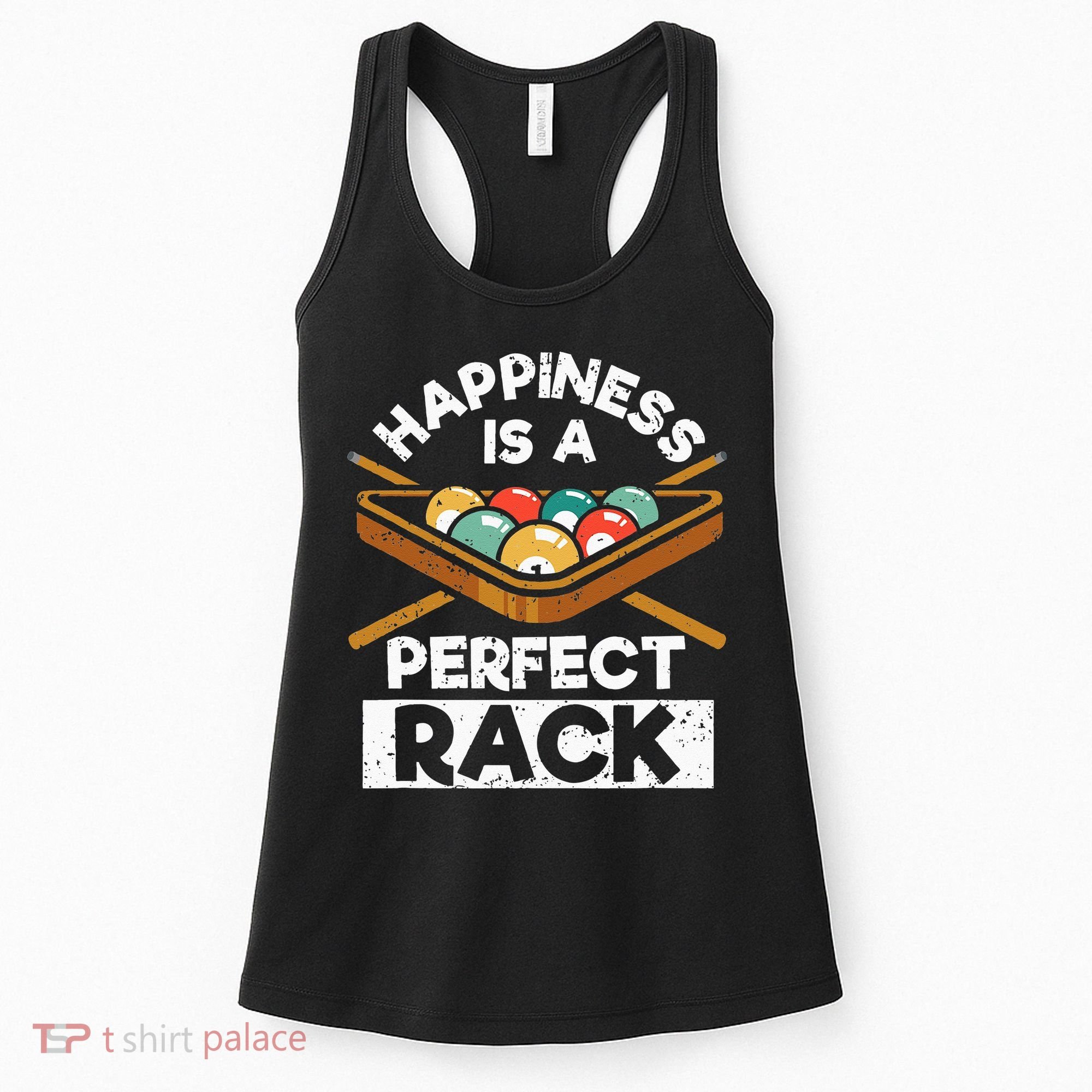 Happiness Is A Perfect Rack Funny Pool Billiard Player Women's Tank Top