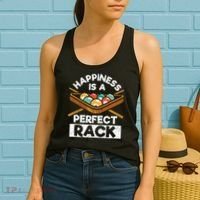 Happiness Is A Perfect Rack Funny Pool Billiard Player Women's Tank Top thumb 2