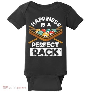 Happiness Is A Perfect Rack Funny Pool Billiard Player Baby Bodysuit
