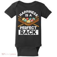 Happiness Is A Perfect Rack Funny Pool Billiard Player Baby Bodysuit thumb 0