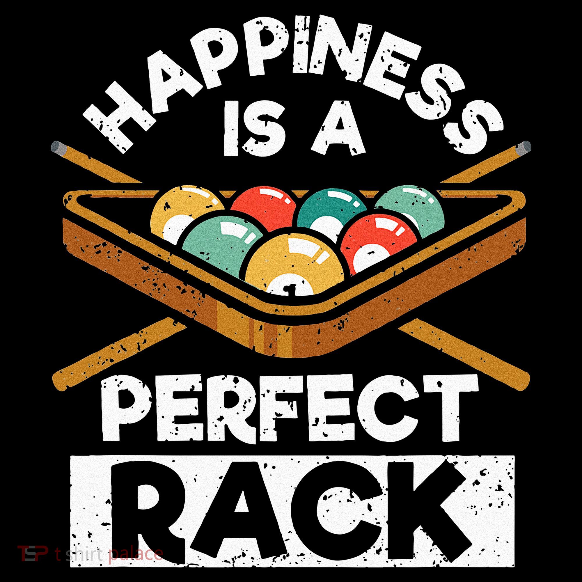 Happiness Is A Perfect Rack Funny Pool Billiard Player Baby Bodysuit
