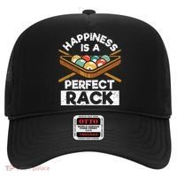 Happiness Is A Perfect Rack Funny Pool Billiard Player Hat thumb 0