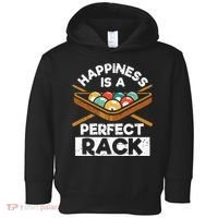 Happiness Is A Perfect Rack Funny Pool Billiard Player Toddler Hoodie thumb 0