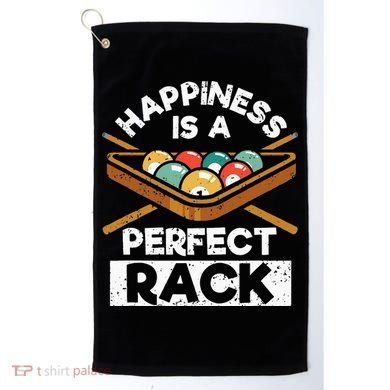 Happiness Is A Perfect Rack Funny Pool Billiard Player Golf Towel