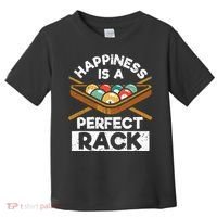 Happiness Is A Perfect Rack Funny Pool Billiard Player Toddler T-Shirt thumb 0