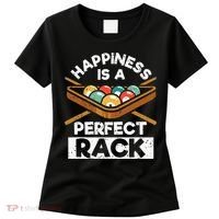 Happiness Is A Perfect Rack Funny Pool Billiard Player Women's T-Shirt thumb 0