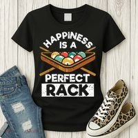 Happiness Is A Perfect Rack Funny Pool Billiard Player Women's T-Shirt thumb 3