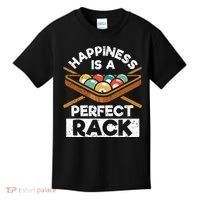Happiness Is A Perfect Rack Funny Pool Billiard Player Kids T-Shirt thumb 0
