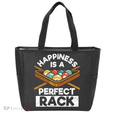 Happiness Is A Perfect Rack Funny Pool Billiard Player Tote Bag