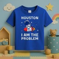 Houston I Am The Problem Funny Astronaut Rocket Space Toddler T-Shirt thumb 3