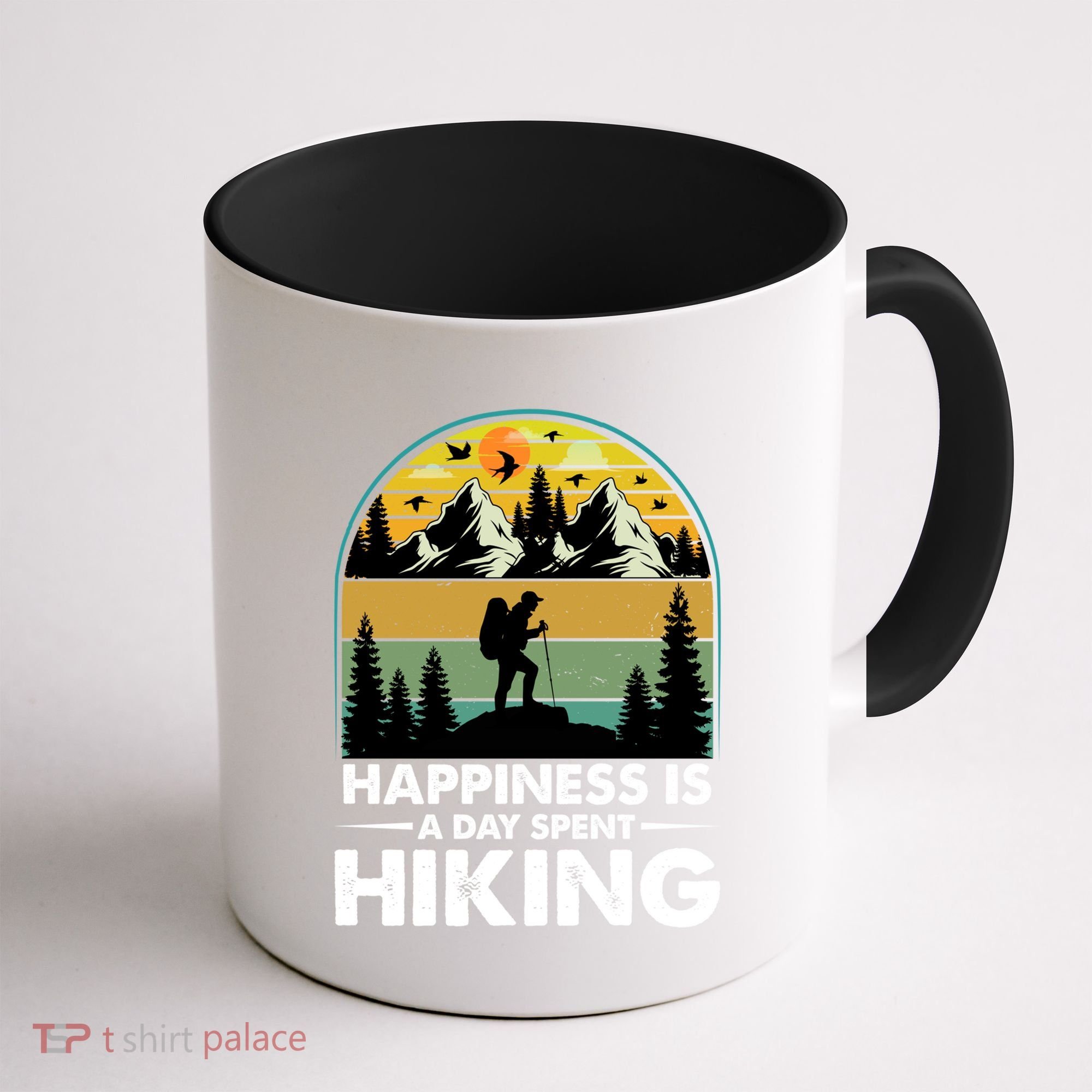 Happiness Is A Day Spent Hiking Scenic Views Gift Coffee Mug