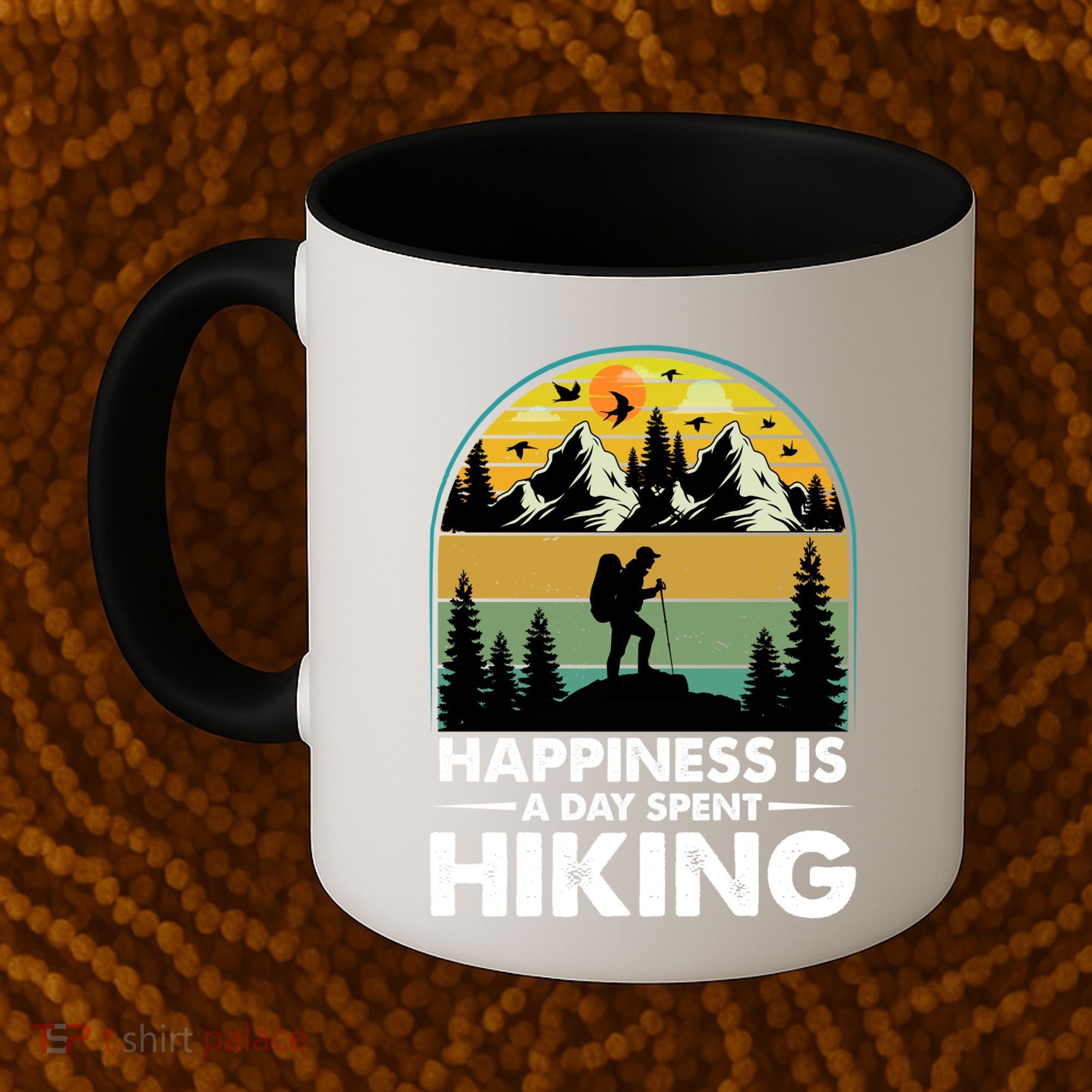 Happiness Is A Day Spent Hiking Scenic Views Gift Coffee Mug