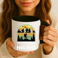 Happiness Is A Day Spent Hiking Scenic Views Gift Coffee Mug thumb 3