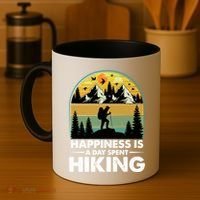 Happiness Is A Day Spent Hiking Scenic Views Gift Coffee Mug thumb 4