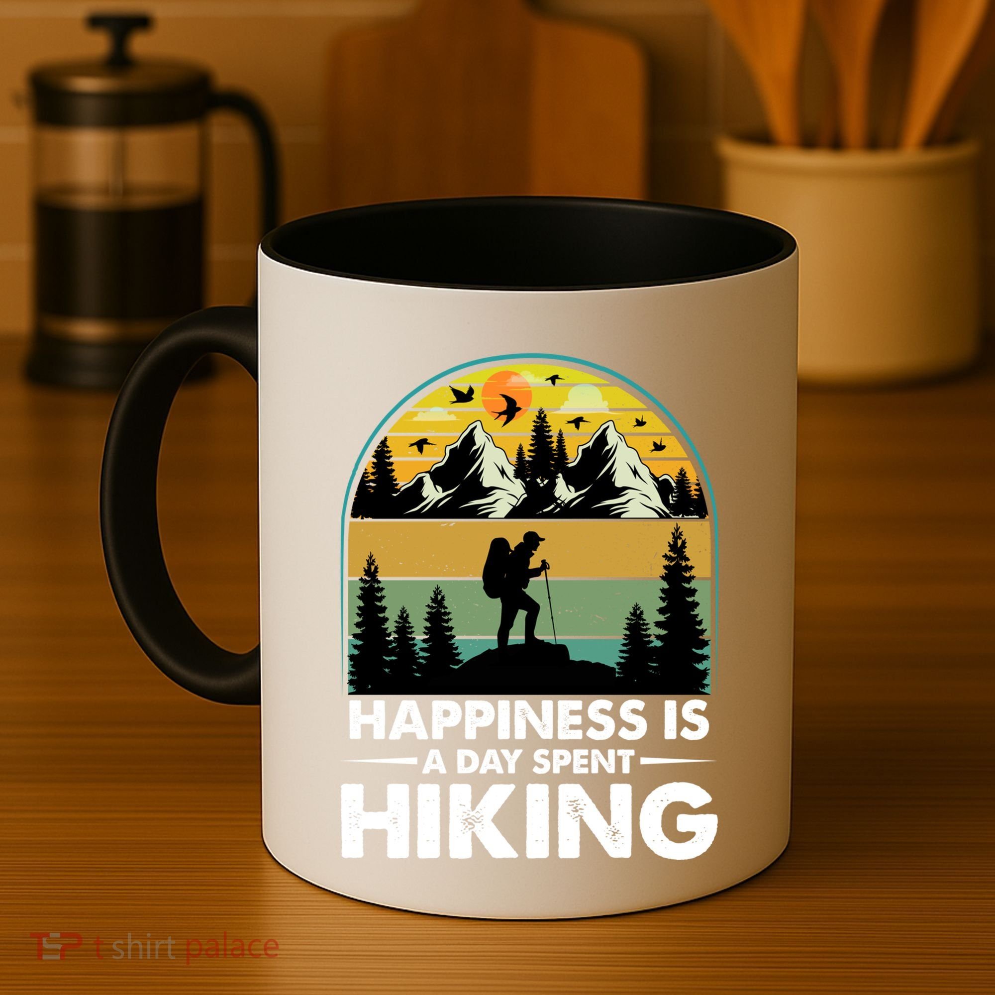 Happiness Is A Day Spent Hiking Scenic Views Gift Coffee Mug
