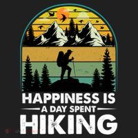 Happiness Is A Day Spent Hiking Scenic Views Gift Hat thumb 2