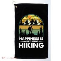 Happiness Is A Day Spent Hiking Scenic Views Gift Golf Towel thumb 0