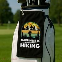 Happiness Is A Day Spent Hiking Scenic Views Gift Golf Towel thumb 2