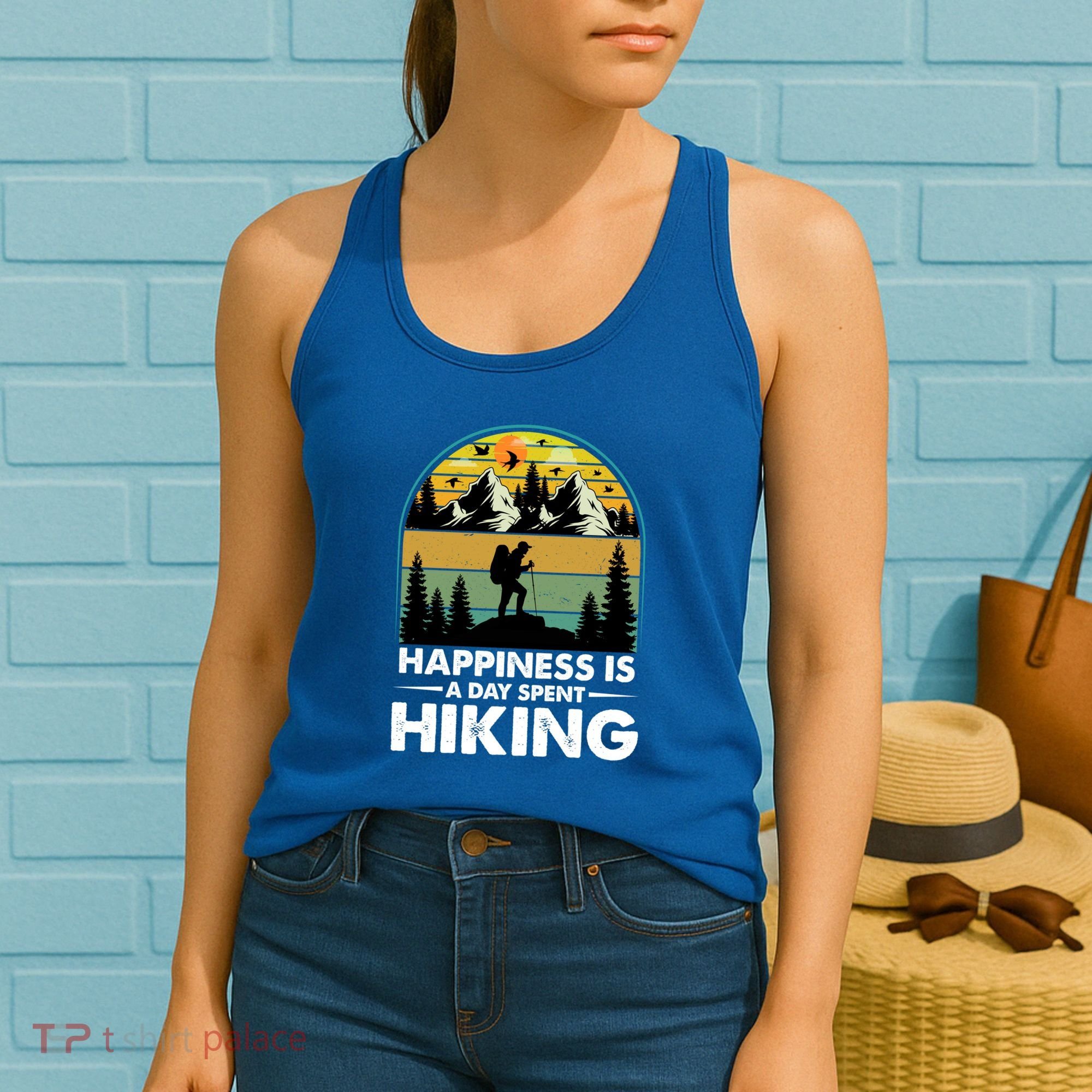Happiness Is A Day Spent Hiking Scenic Views Gift Women's Tank Top