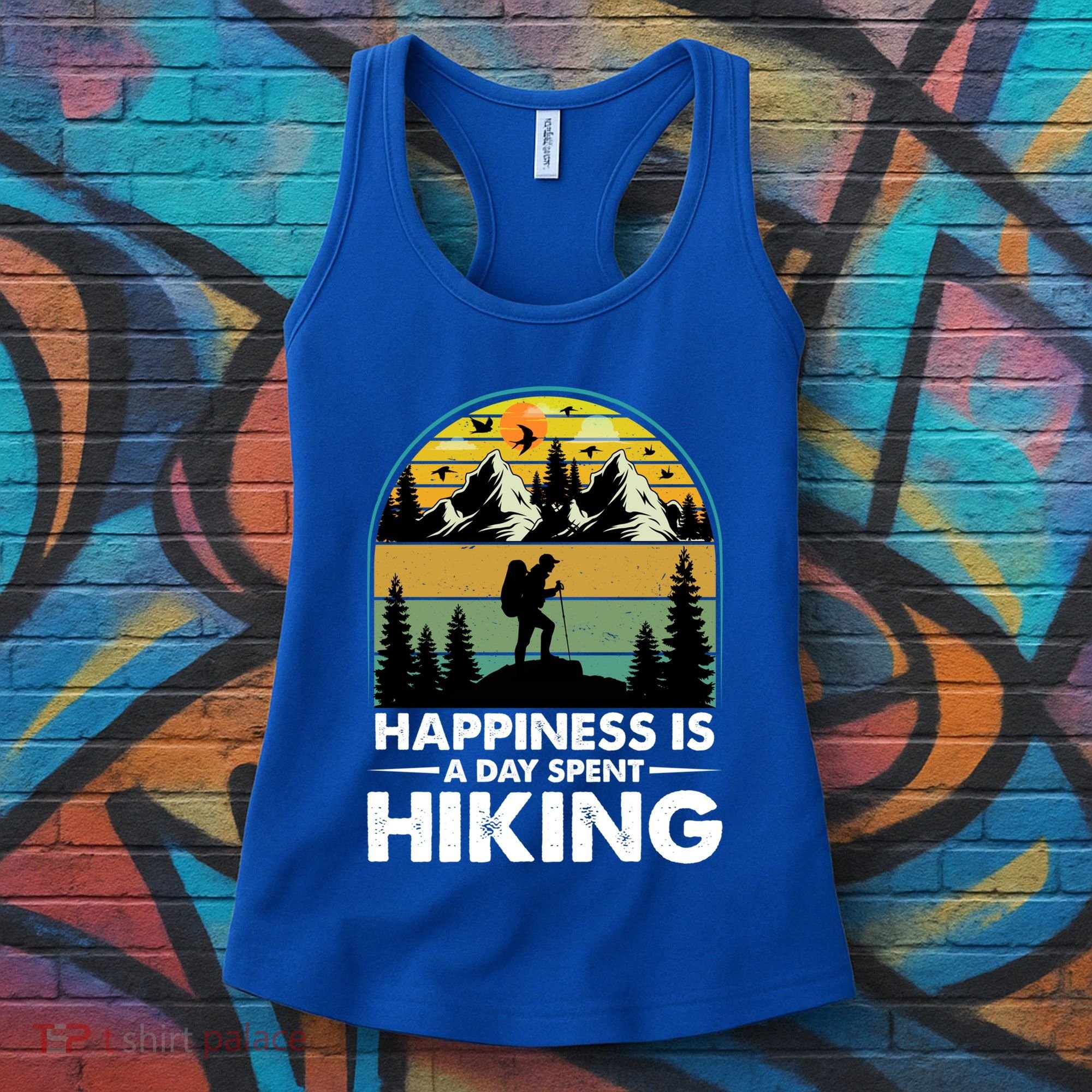 Happiness Is A Day Spent Hiking Scenic Views Gift Women's Tank Top