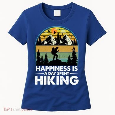 Happiness Is A Day Spent Hiking Scenic Views Gift Women's T-Shirt