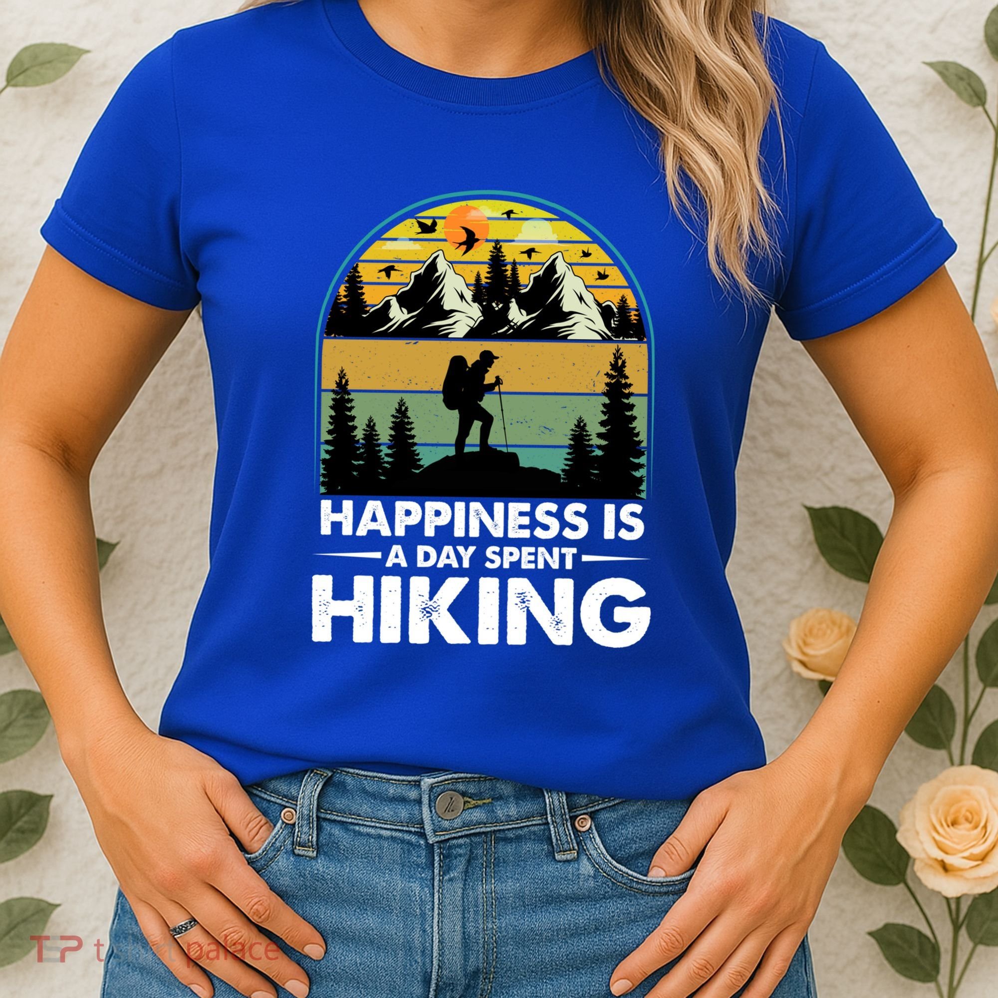 Happiness Is A Day Spent Hiking Scenic Views Gift Women's T-Shirt