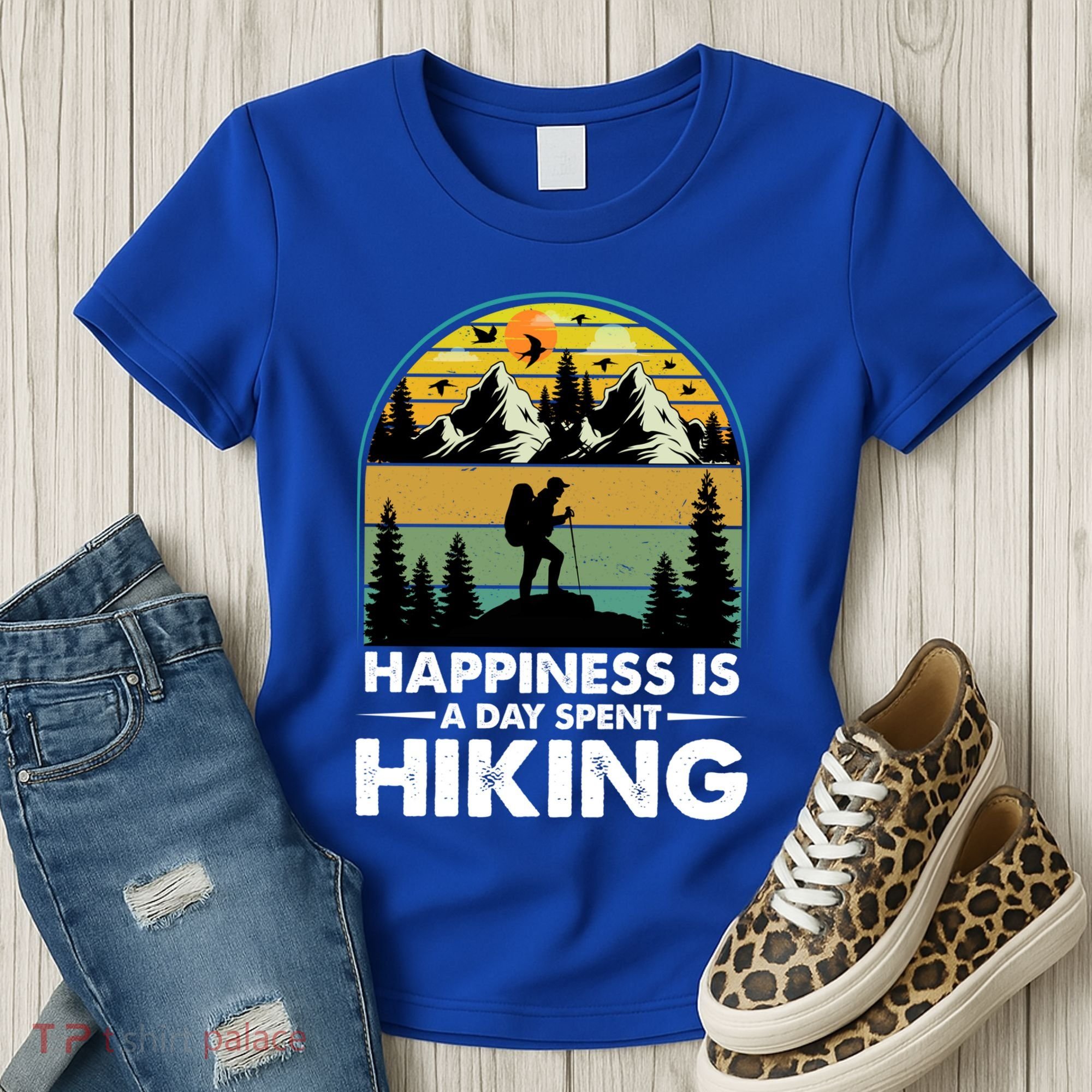 Happiness Is A Day Spent Hiking Scenic Views Gift Women's T-Shirt