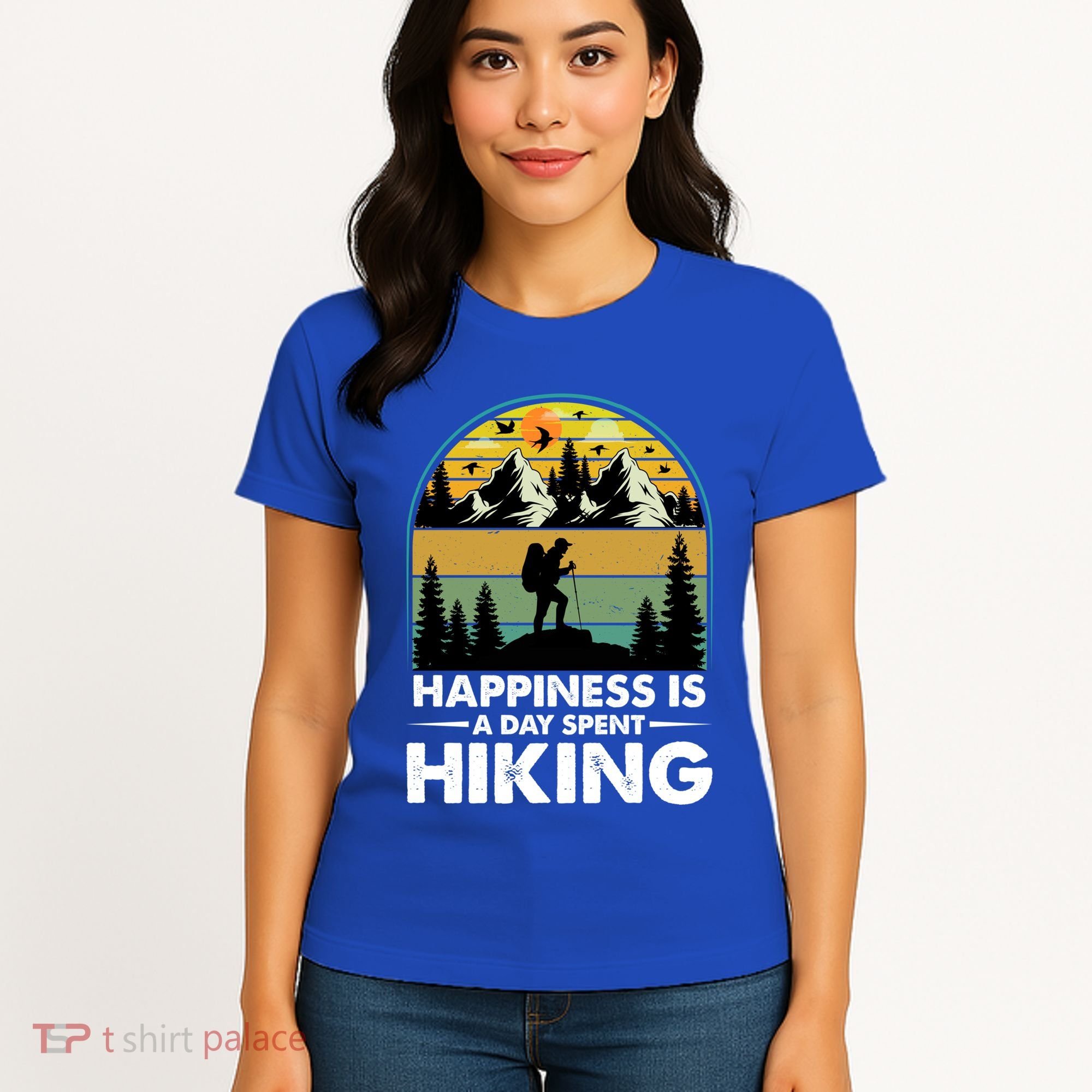 Happiness Is A Day Spent Hiking Scenic Views Gift Women's T-Shirt