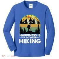 Happiness Is A Day Spent Hiking Scenic Views Gift Kids Long Sleeve Shirt thumb 0