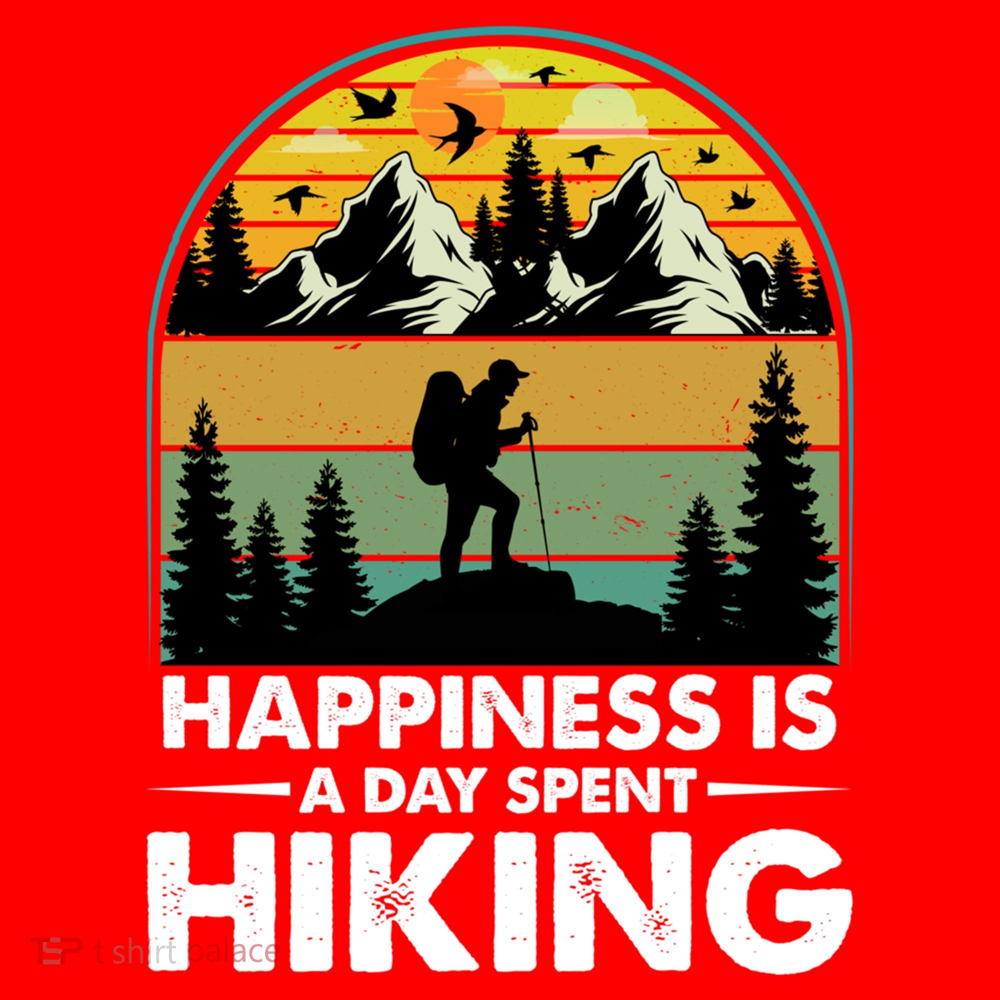 Happiness Is A Day Spent Hiking Scenic Views Gift Santa Hat