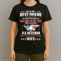 He Is A US Veteran And Im Proud To Be His Wife T-Shirt thumb 4