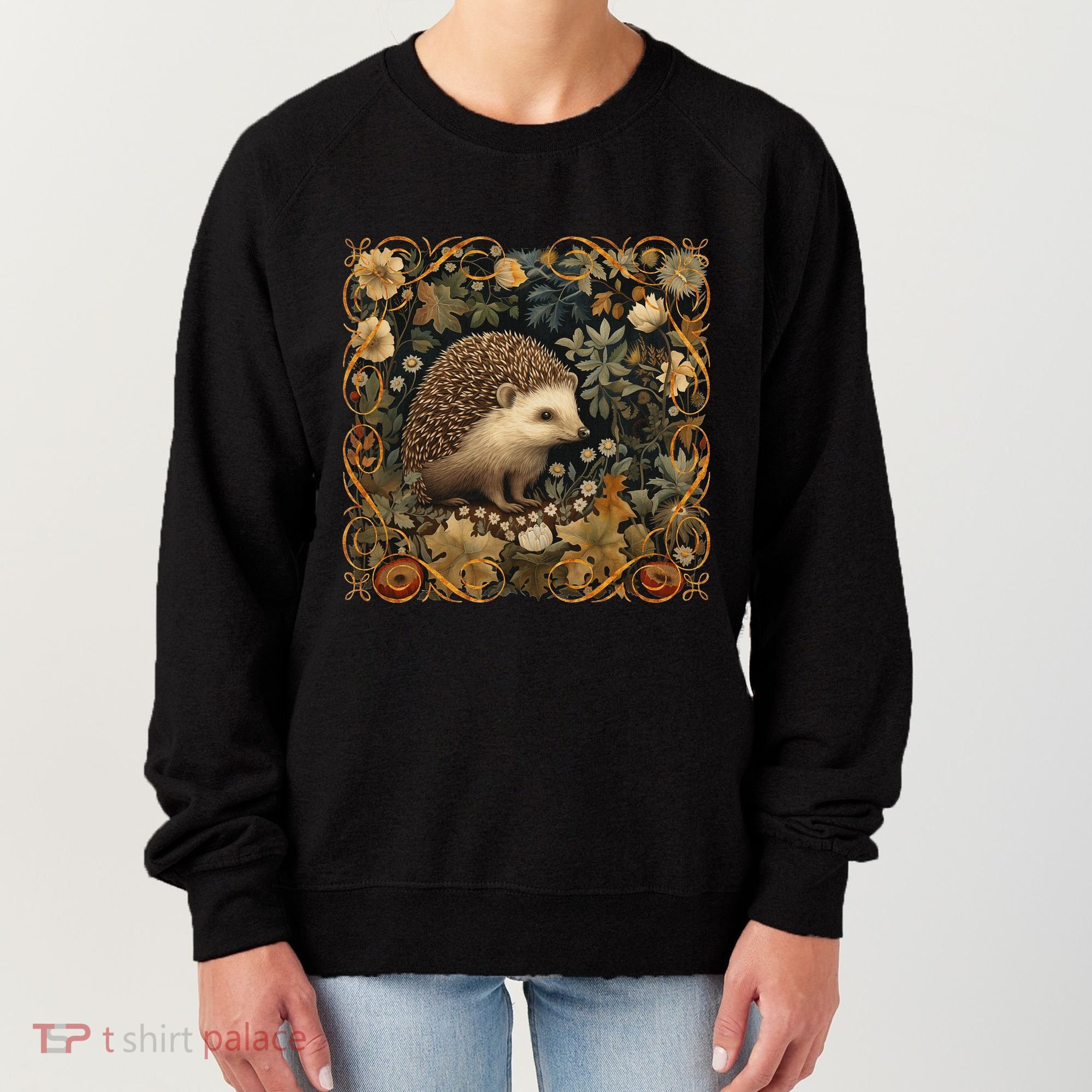Hedgehog In A Forest William Morris Style Women's Sweatshirt